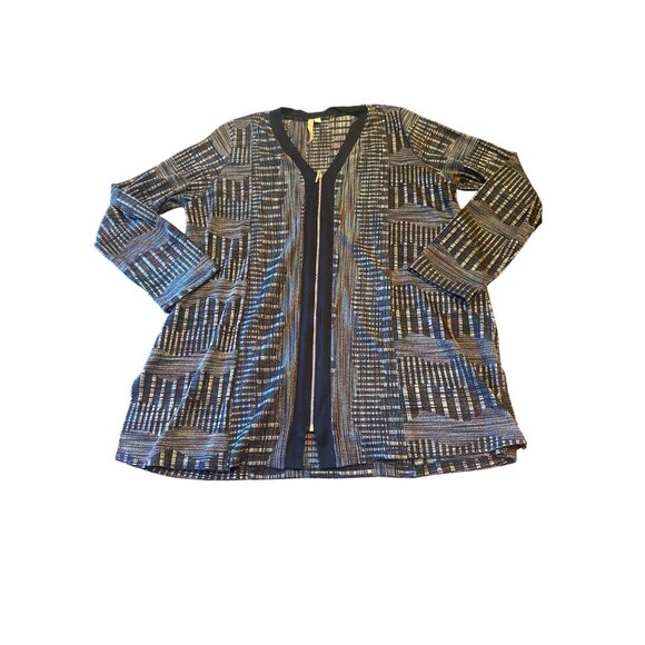Comfy USA Multicolor Jacket Geometric Pattern Size Large Made In USA Zip Close - Picture 1 of 4
